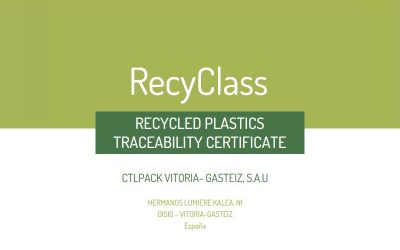 RecyClass certifica a CTLpack en la trazabilidad de los plásticos reciclados de sus productos