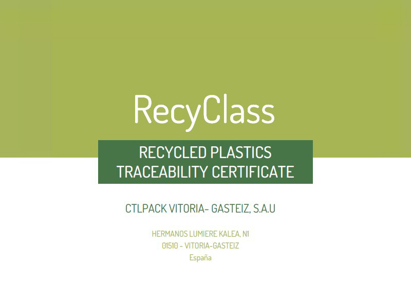 RecyClass - Recycled plastics traceability certificate